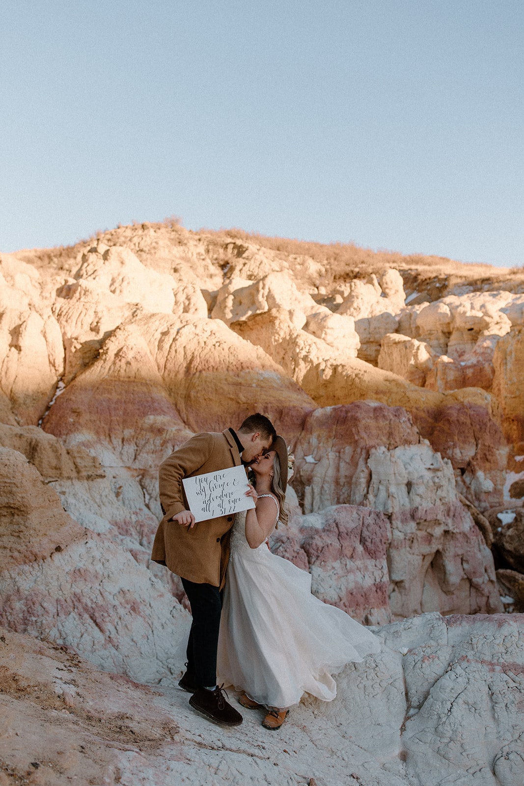Sunset Elopement at Paint Mines - How to Elope at The Paint Mines