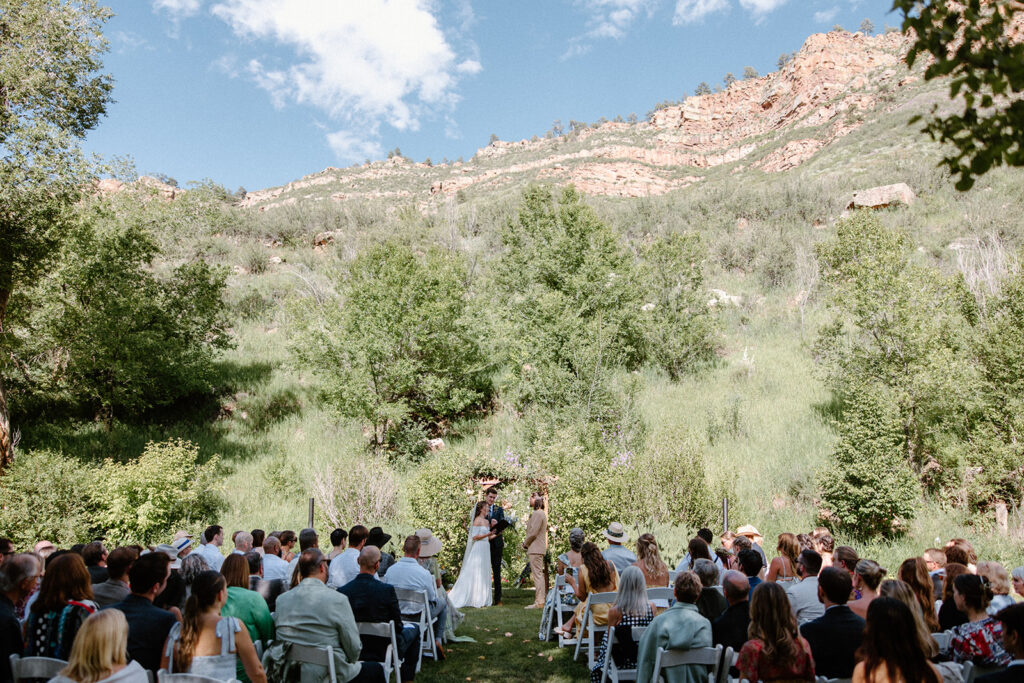 garden wedding ceremony in the Colorado mountains