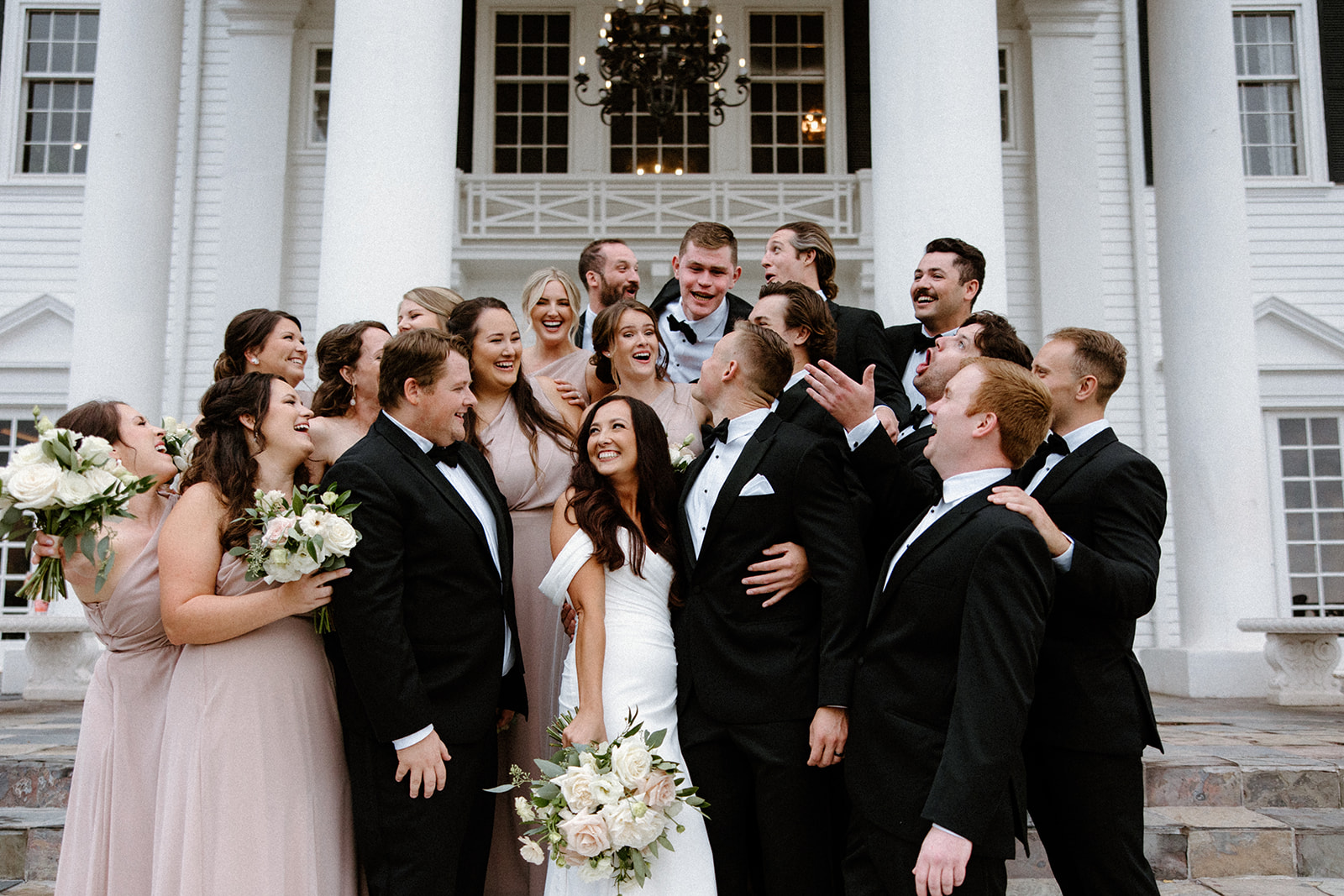 bridal party at the manor house wedding